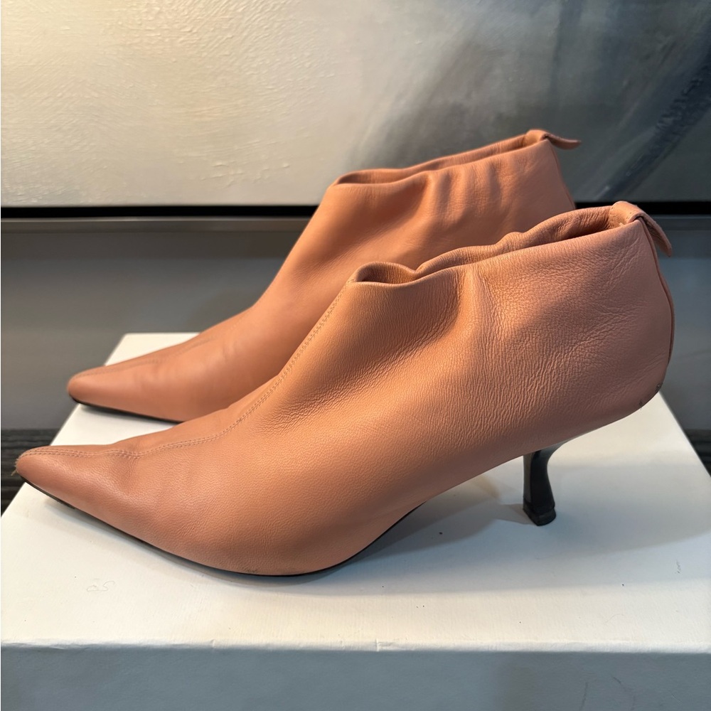 The Row Bourgeois Stretch Tan Booties